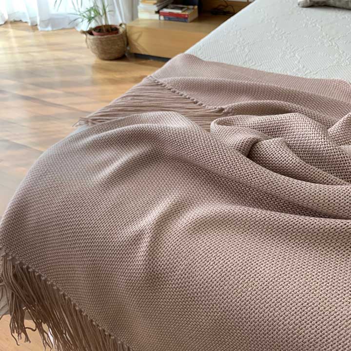 Mantas-Pie de cama tejido en Telar Lana Merino - del Bazar - Bazar Online &  Deco