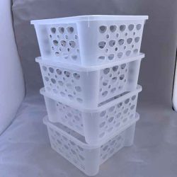 combo canasta apilable transparente