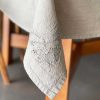 Mantel Tussor Vison con Puntilla