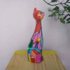 gato de yeso pintado a mano