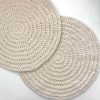 Individuales / Platos de sitio Circulares Hilo de puro algodón x4