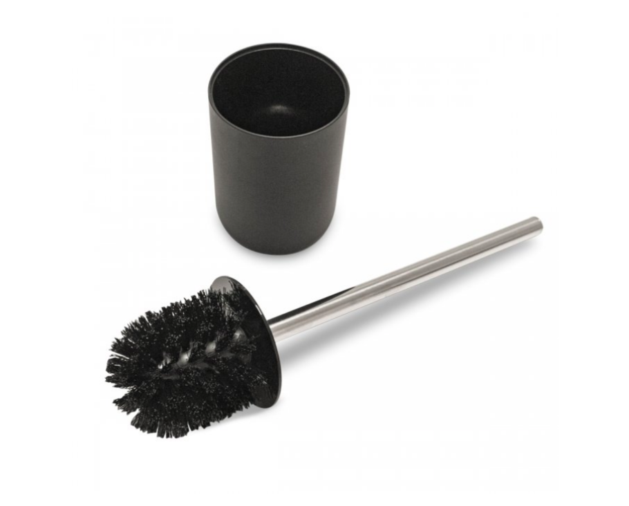 CELOX Juego de 3 escobillas y soporte para inodoro, cepillo negro para taza  de inodoro con mango extra largo, limpiador de inodoro y soporte cubierto