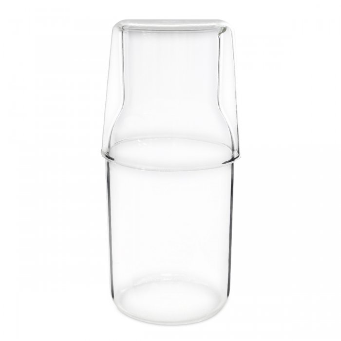 Jarra de agua de cristal, jarra de noche, jarra de agua nocturna con vaso,  jarra de agua transparente para una práctica bebida de medianoche, hogar