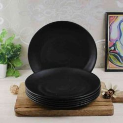 Set de 6 platos melamina black