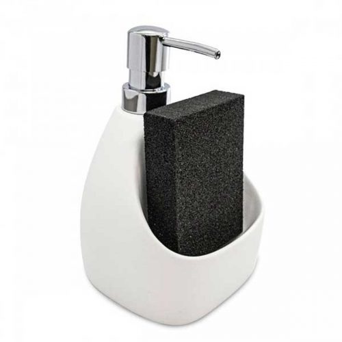 dispenser con porta esponja blanco snow