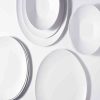 Set x 4 de vajilla organico simil melamina blanco – Plato playo – Plato Postre – Bowl