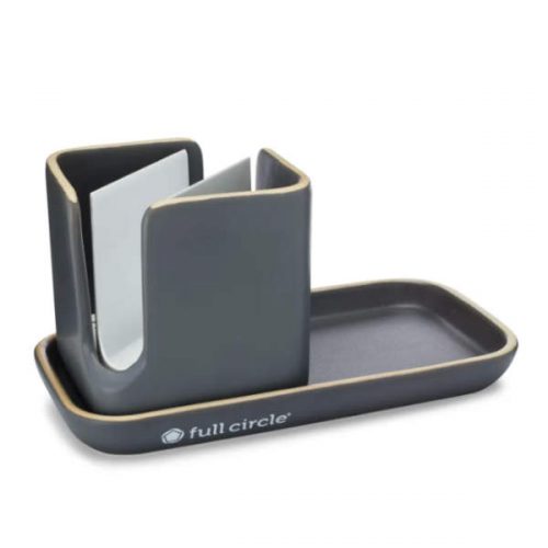 Ceramic Sink Caddy – Organizador de Cerámica Gris