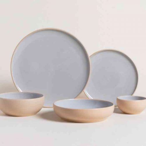 Set de vajilla por 5 piezas para 4 personas TERRA Beige Gris