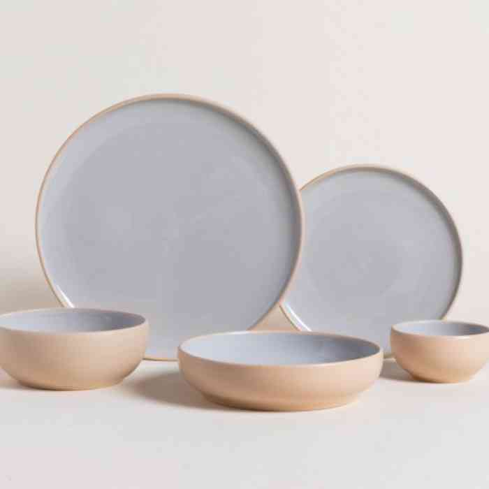 Set de vajilla por 5 piezas para 4 personas TERRA Beige Gris - del Bazar -  Bazar Online & Deco