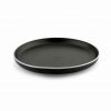 plato Sakura Negra con borde blanco para 6 personas