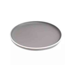 Plato de postre Sakura gris con borde blanco x 6