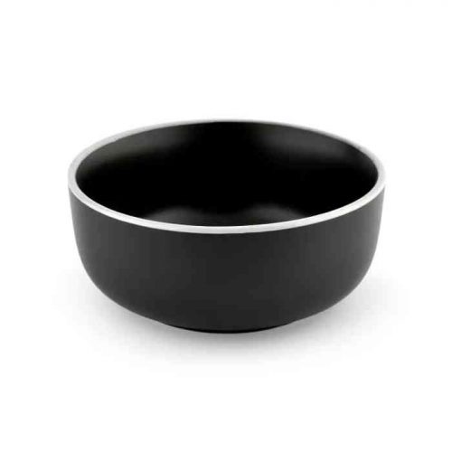 bowl sakura negro con borde blanco x6
