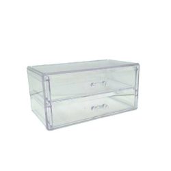 caja acrílica doble estante