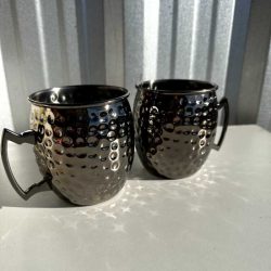 tasa de acero inoxidable negra