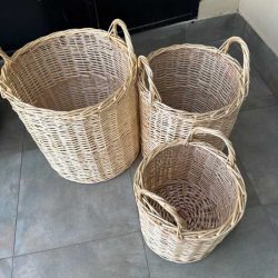 set x3 canastos de mimbre
