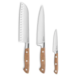 Set de 3 Cuchillos con mango de Madera