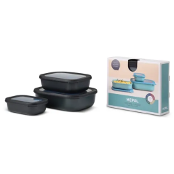 Set x3 Tupper Rectangular Cirqula Mepal - Nordic Black